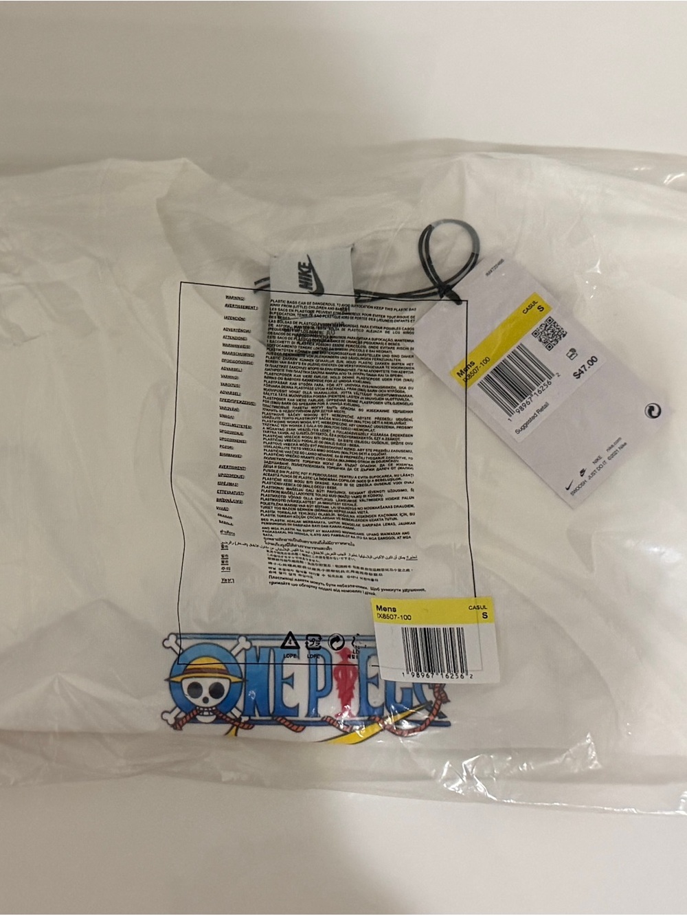 Nike x One Piece Solo Swoosh T-Shirt White SMALL - IN HAND ✅ SEALED